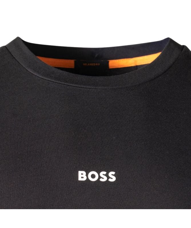 Tシャツ・カットソー BOSS Men T-shirt Black 50473278 001 BOSS - Relaxed-fit T-shirt in stretch cotton with logo
