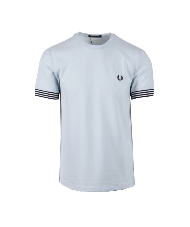 【FRED PERRY】 ★ Ribbed Jersey T-Shirt ★ Black, Blue, Ecru Ribbed Jersey T-Shirt - Ecru | Men's T-Shirts | Designer T