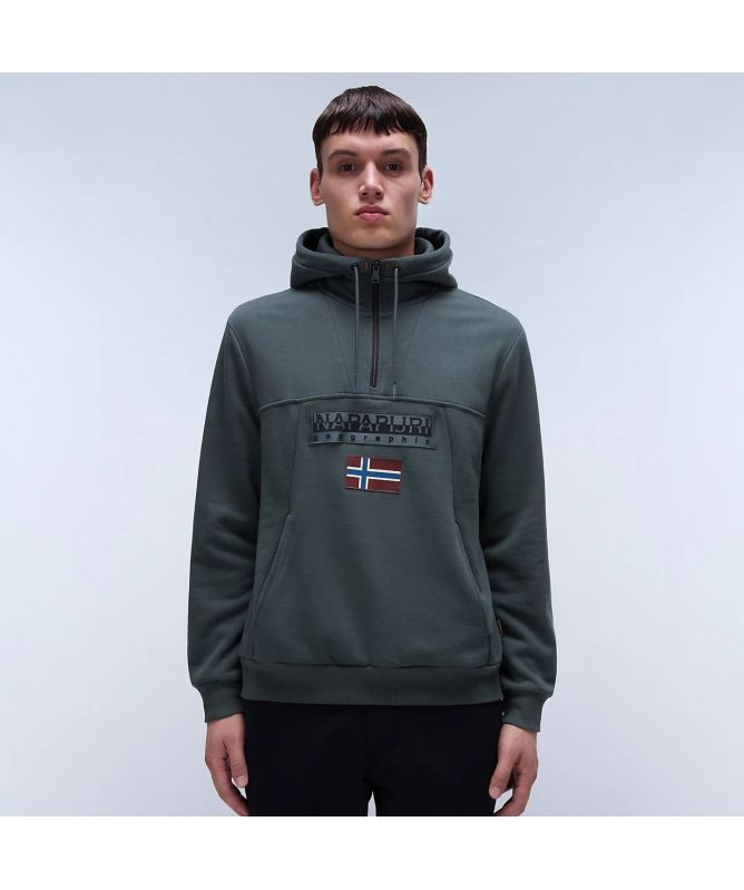 送料込★NAPAPIJRI★ハーフジップスウェットシャツ Burgee 1 Napapijri Burgee Half Zip logo-appliqué Sweatshirt | Blue