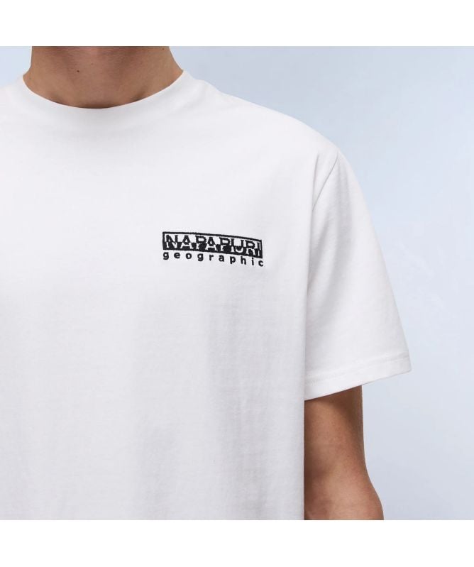 Tシャツ・カットソー NAPAPIJRI Men T-shirt White NP0A4IMS N1A1 Napapijri Men's Aylmer Short Sleeve T-Shirt - White