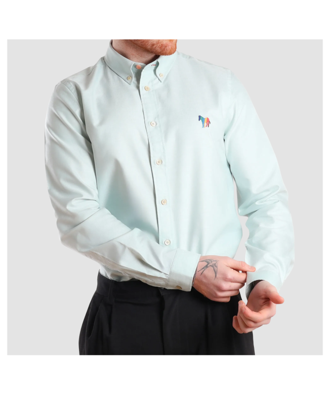 Tシャツ・カットソー Paul Smith FW25 TAILORED FIT SHIRT (M2R 599R PZEBRA 44) Paul Smith Tailored Fit Zebra Shirt | Blue - M2R-599R-P22347