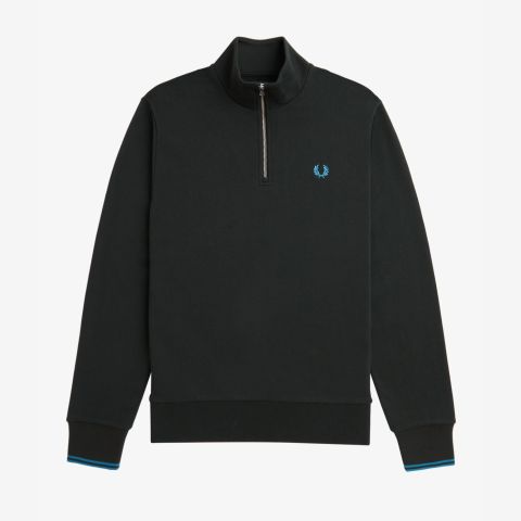 Fred Perry Zip Neck Coll Sweater | Ecru - M6639