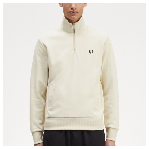 ◇FRED PERRY◇ Sharp Slub Jersey Zip Through Pullover Oatmea Fred Perry Jersey Zip-Through Sweatshirt - M7858-691