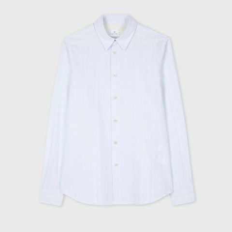 Tシャツ・カットソー Paul Smith FW25 TAILORED FIT SHIRT (M2R 599R PZEBRA 44) Paul Smith Tailored Fit Zebra Shirt | Blue - M2R-599R-P22347