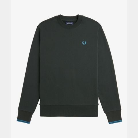 【FRED PERRY】 Crew Neck Sweatshirt R5526 Crew Neck Piqué T-Shirt - Mahogany | Men's Reissues