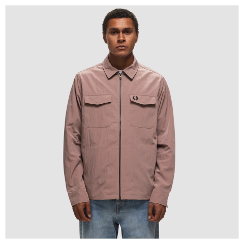 【FRED PERRY】Padded Zip-Through Overshirt Brentham Jacket - Night Green | Mens Coats & Jackets