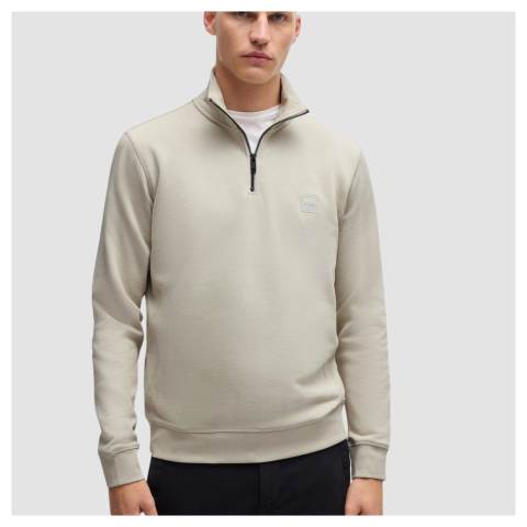 BOSS Sweat Rib Half Zip Sweatshirt | (50537206) Sage-357