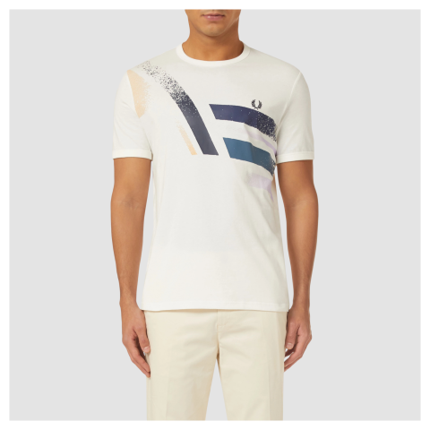 Fred Perry Striped Cuff T-Shirt | Light Ice - M7707-R30