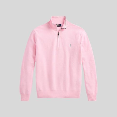 Polo Ralph Lauren Double Knit ¼ Zip Sweat | tan-710812963024-white