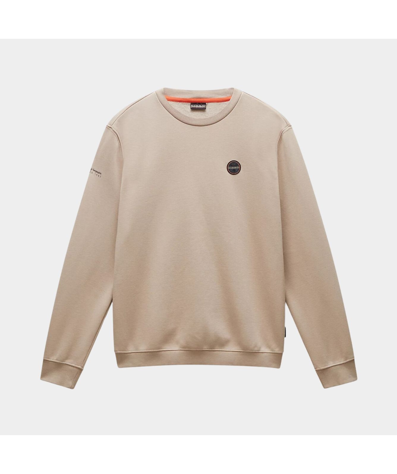 Napapijri Badge Crew Neck Sweatshirt Beige-NP0A4I1CN1I-Green