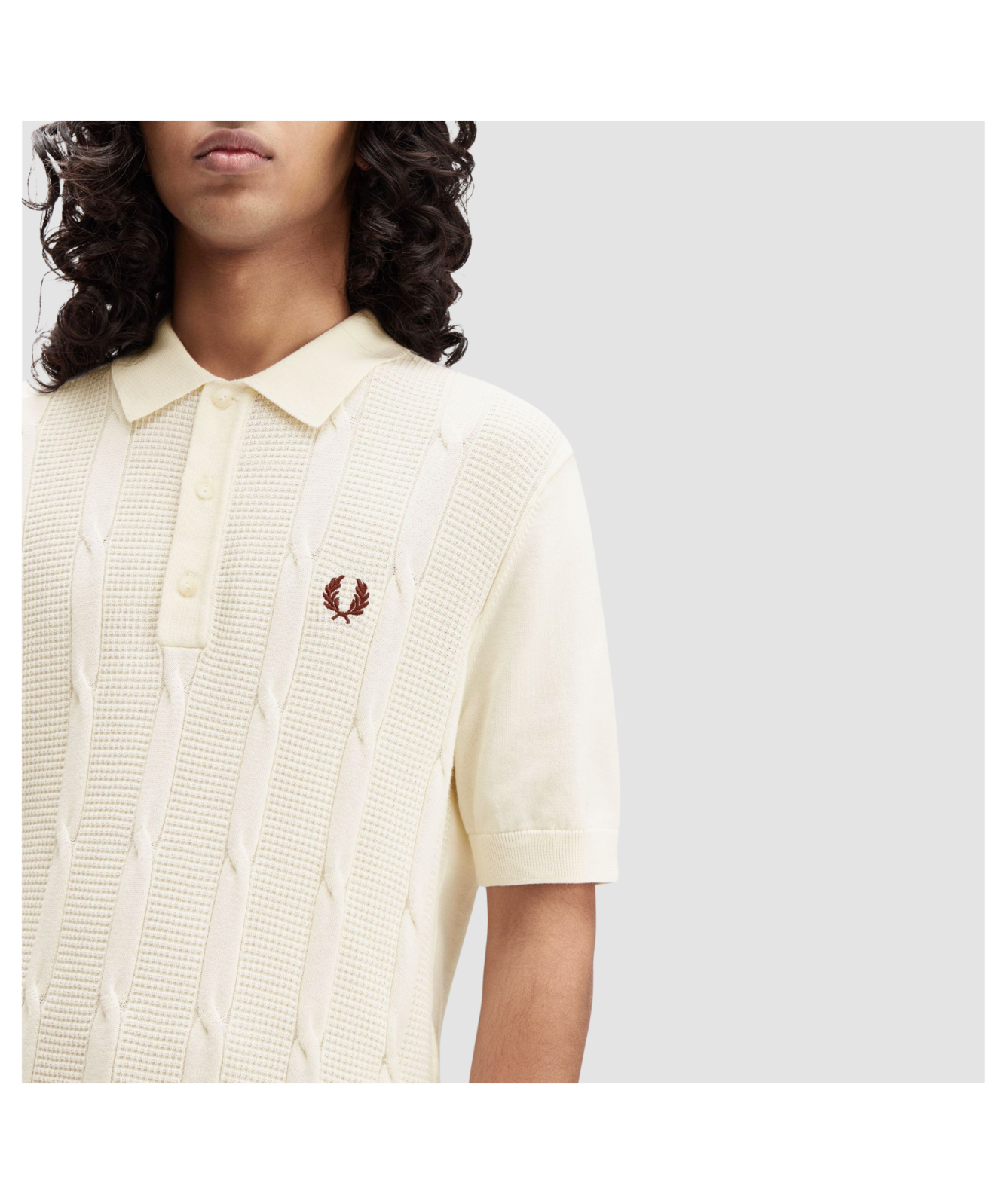 Fred Perry Cable Knit Polo Shirt | Textured Cable Knit Shirt
