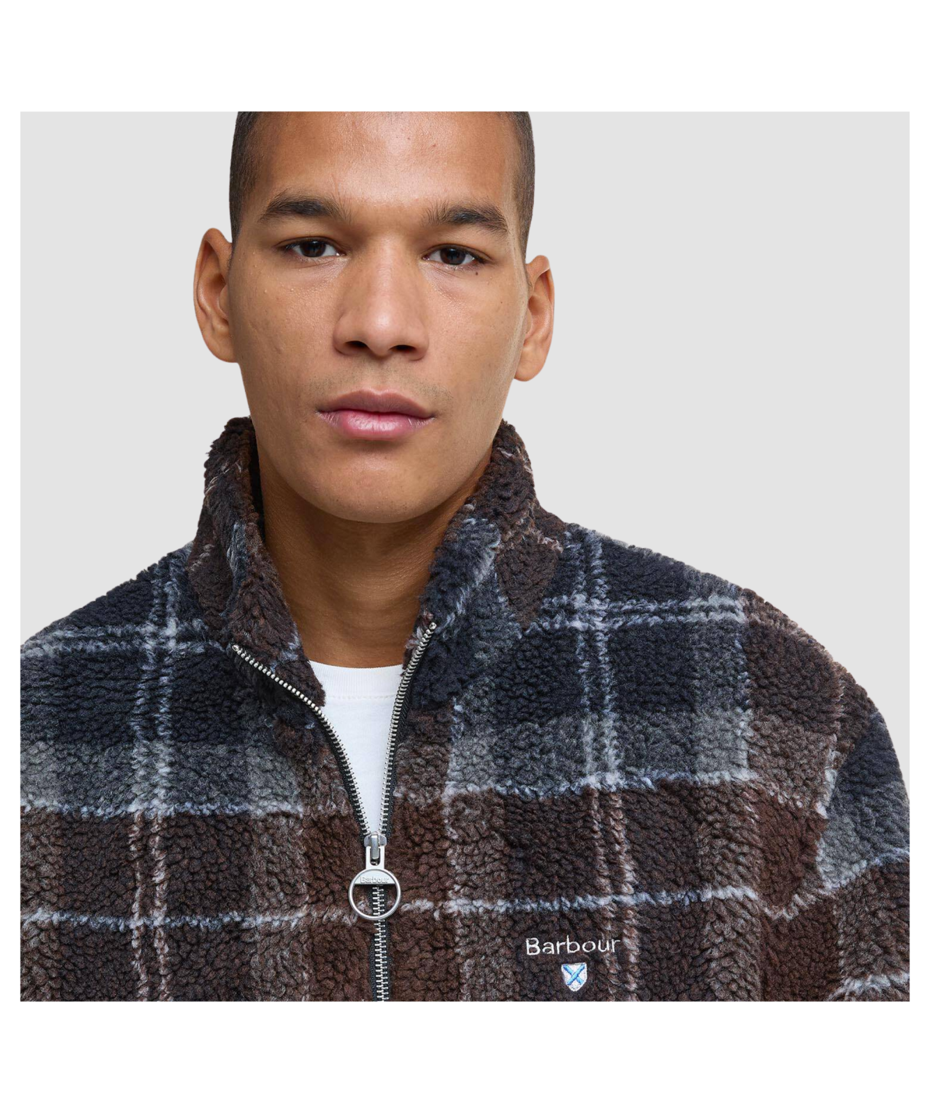 Barbour Sherpa Fleece - Tartan Blue | Kular Fashion