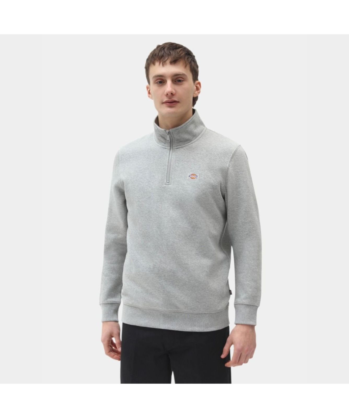 d01 Dickies Oakport Quarter Zip Sweatshirt | Marl Grey -DK0A4XD4HG01