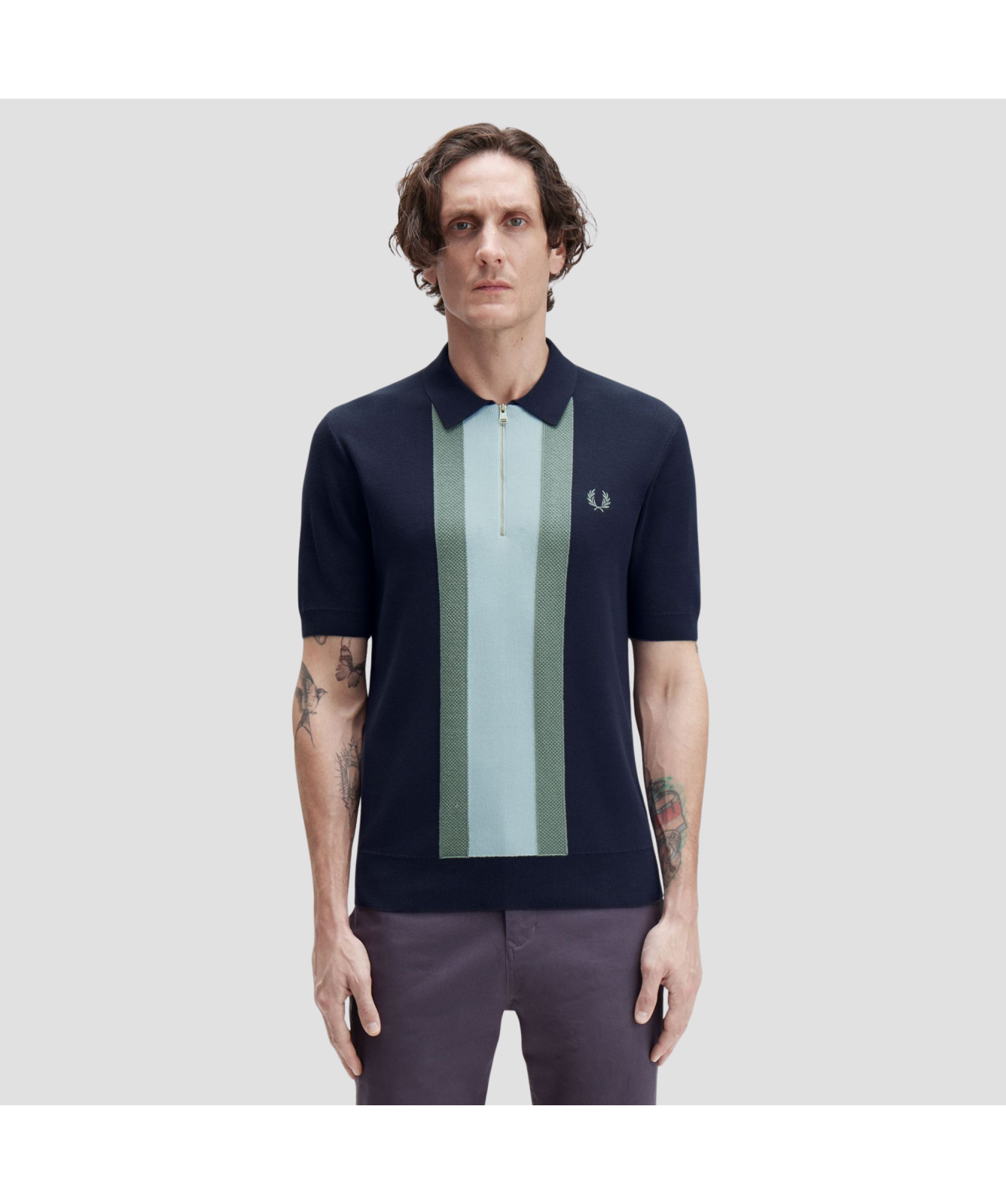 Fred Perry Knitted Polo Shirt | Textured Stripe Knitted