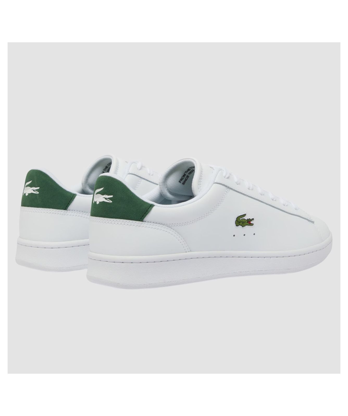 LACOSTE ホワイト/グリーン スニーカー 本革❣️ 【公式通販】
