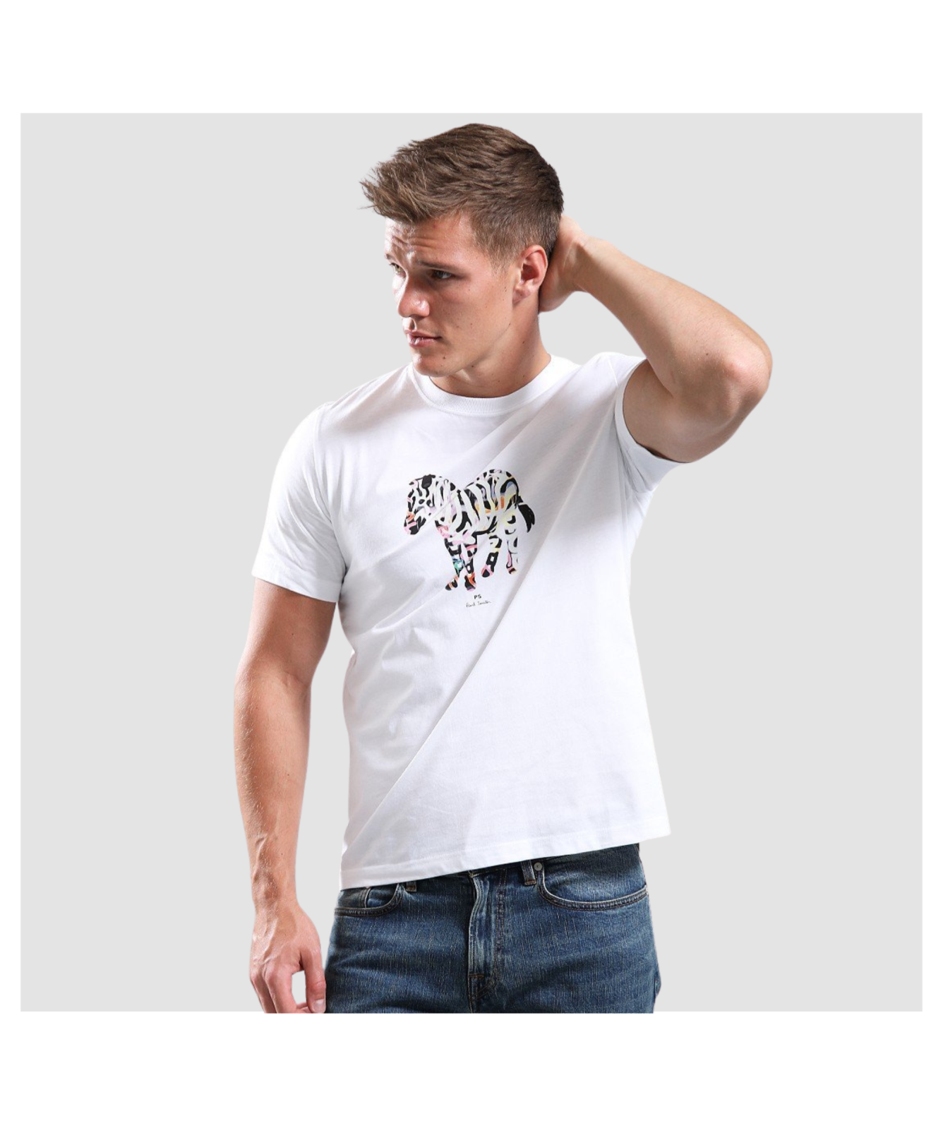 Paul Smith T-Shirt | 'Graffiti Zebra' T-Shirt | Black-﻿﻿M2R-011R