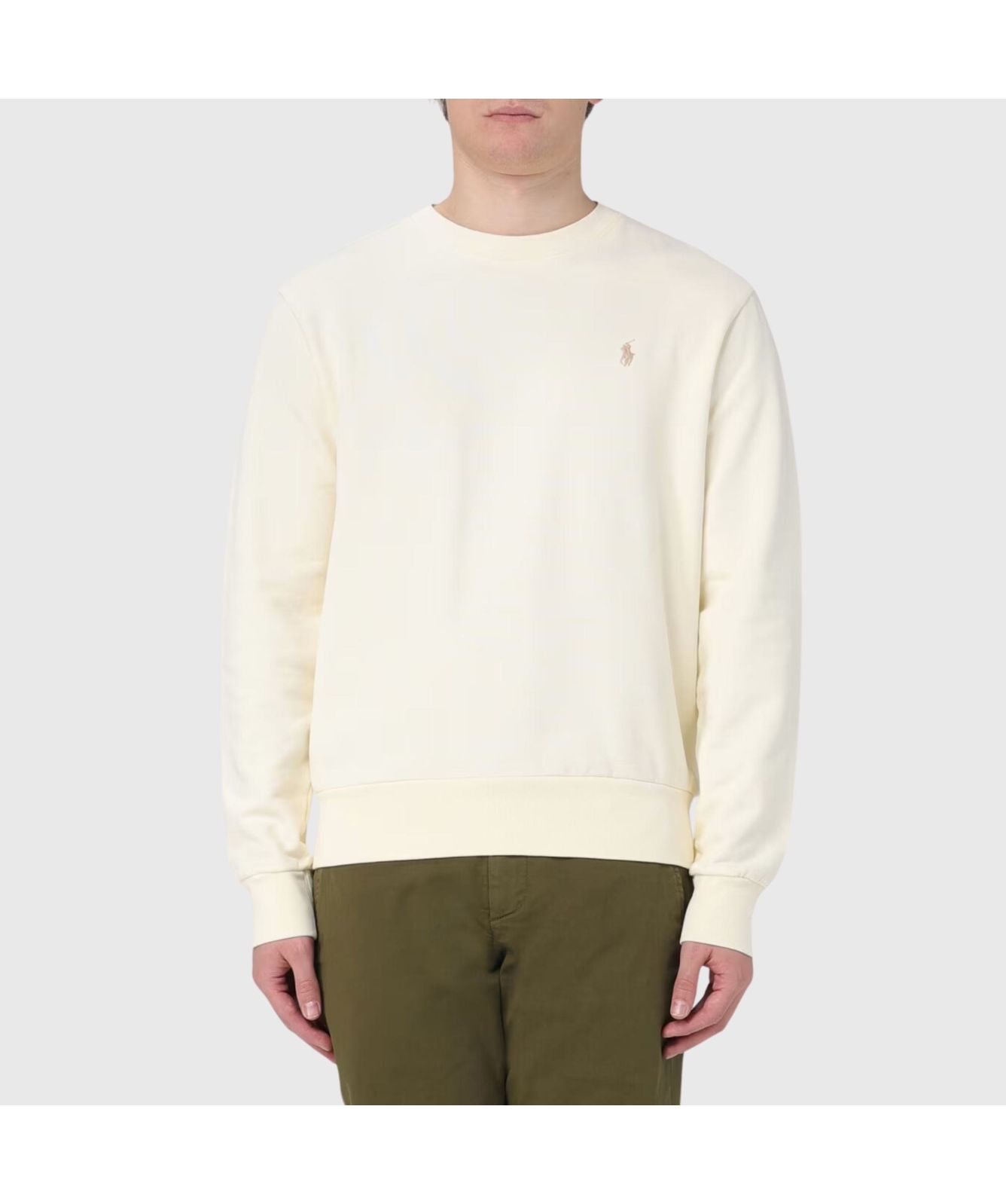 Polo Ralph Lauren Crew Neck Logo Sweatshirt in cream-710916689003
