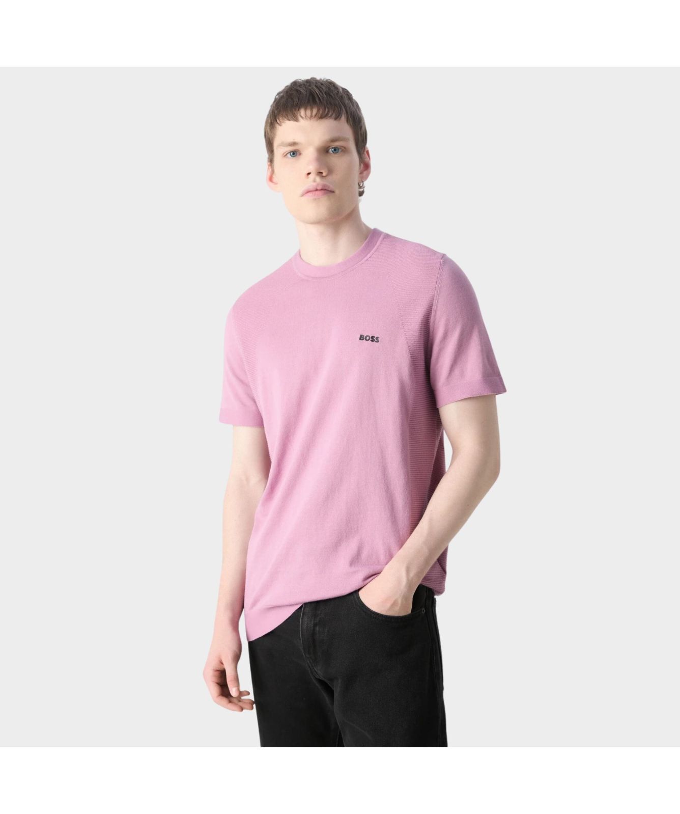 Boss Momentum Lite Knit T-Shirt in beige-50520683-271-lilac-531 at ...