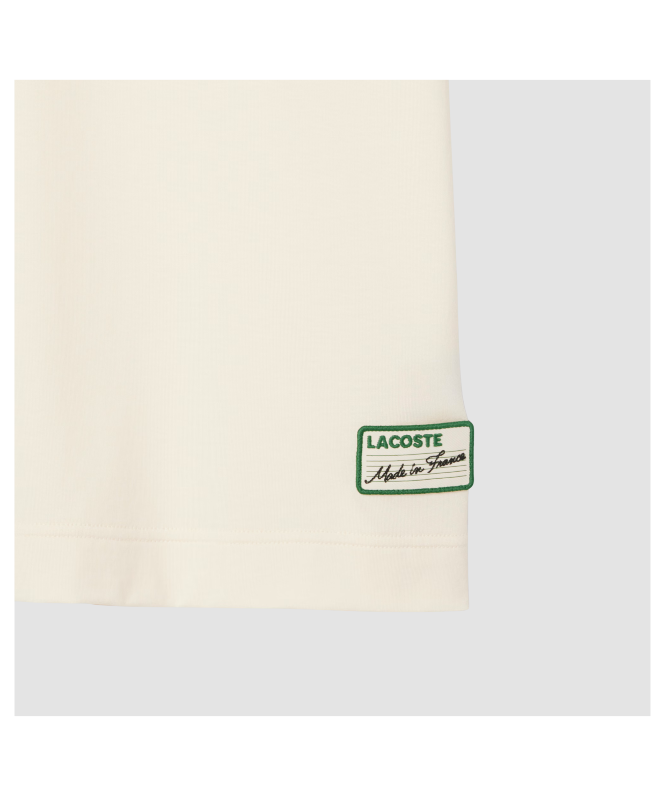 Lacoste Crew Neck T-Shirt | French Made Stripe Neck T-Shirt | Ecru 