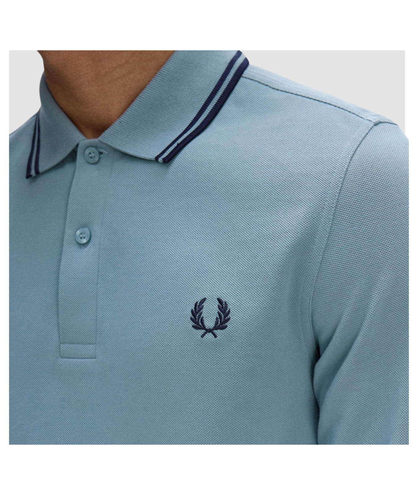 Fred Perry Long Sleeved Polo Shirt - Blue | Kular Fashion
