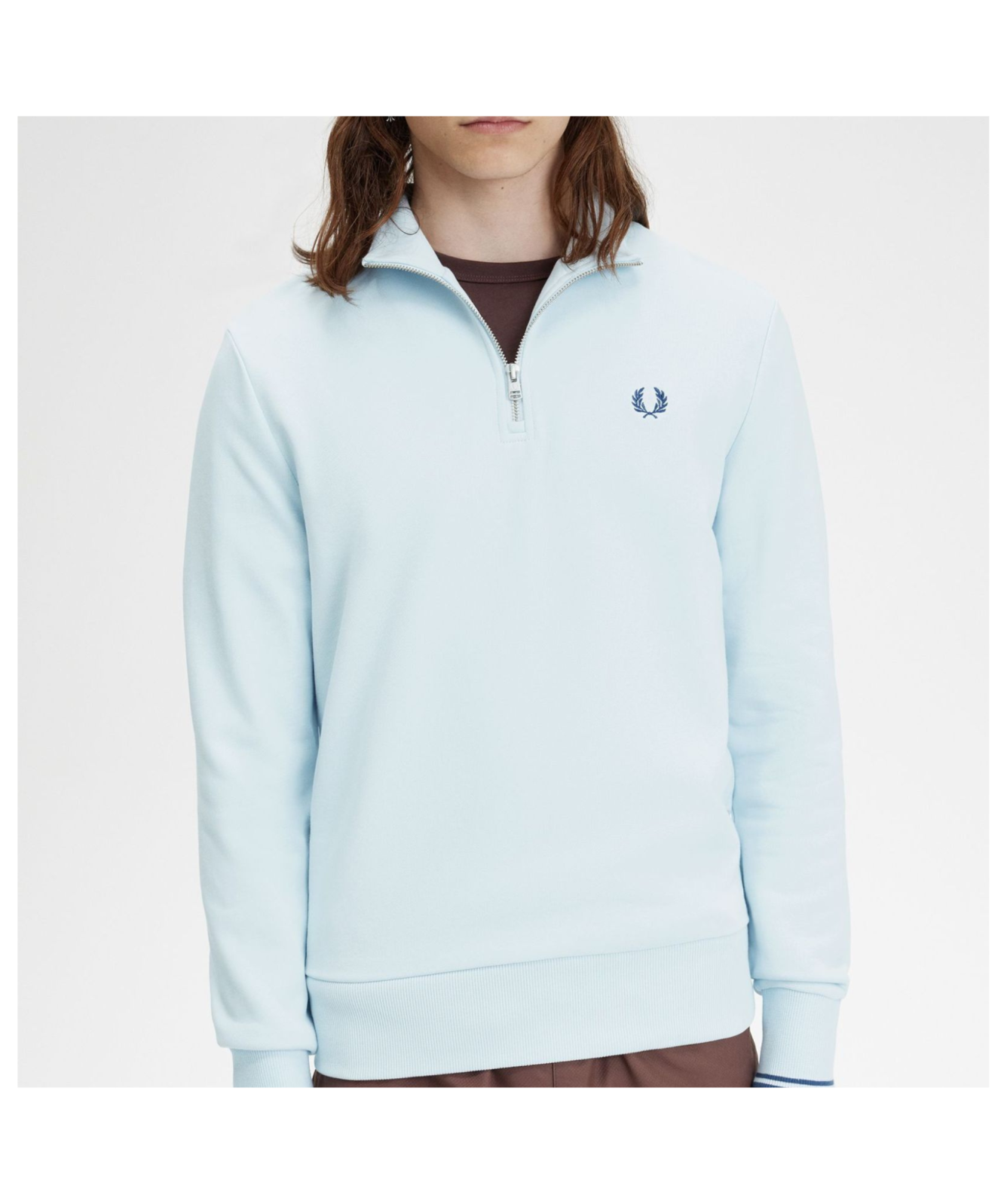 Fred Perry Half Zip Sweatshirt | Beige, Blue, Pink or Sky