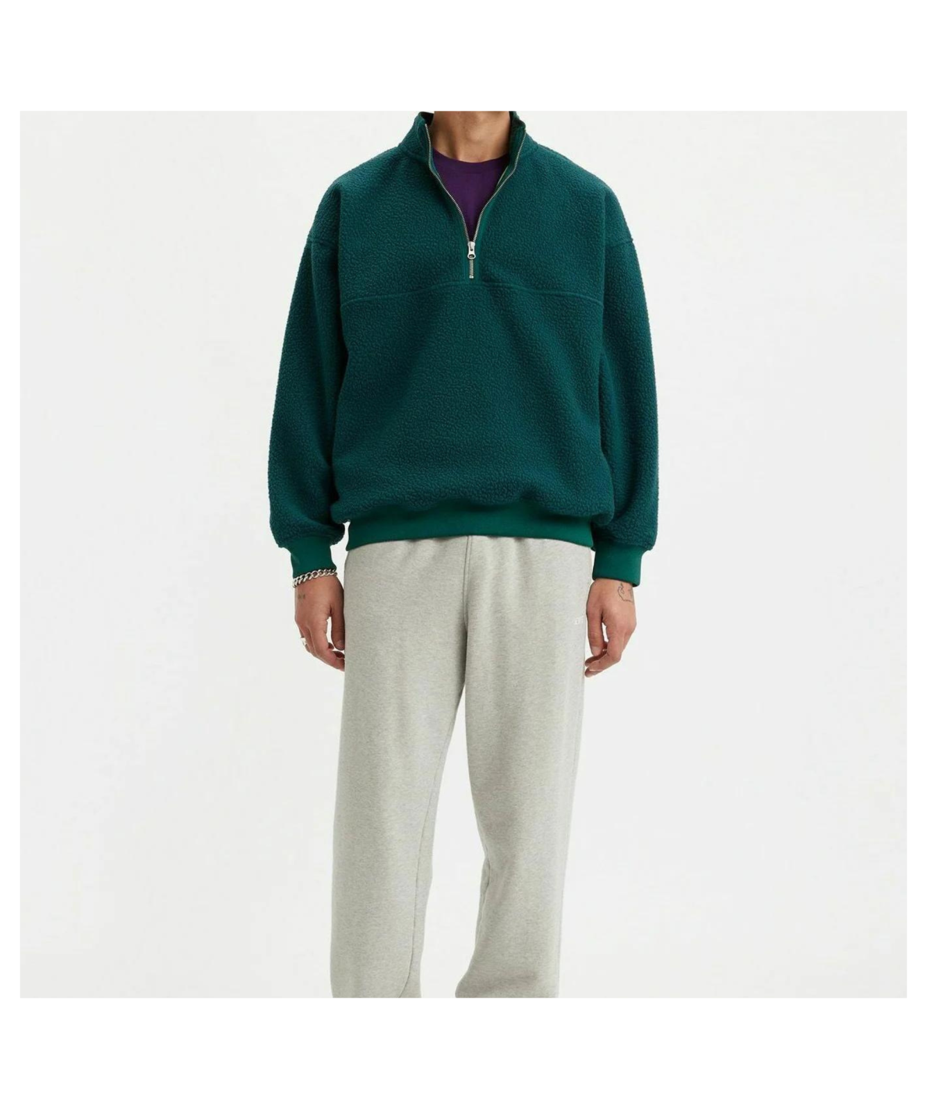 Levi's Men's Shoreline Half Zip Sweatshirt | Cream