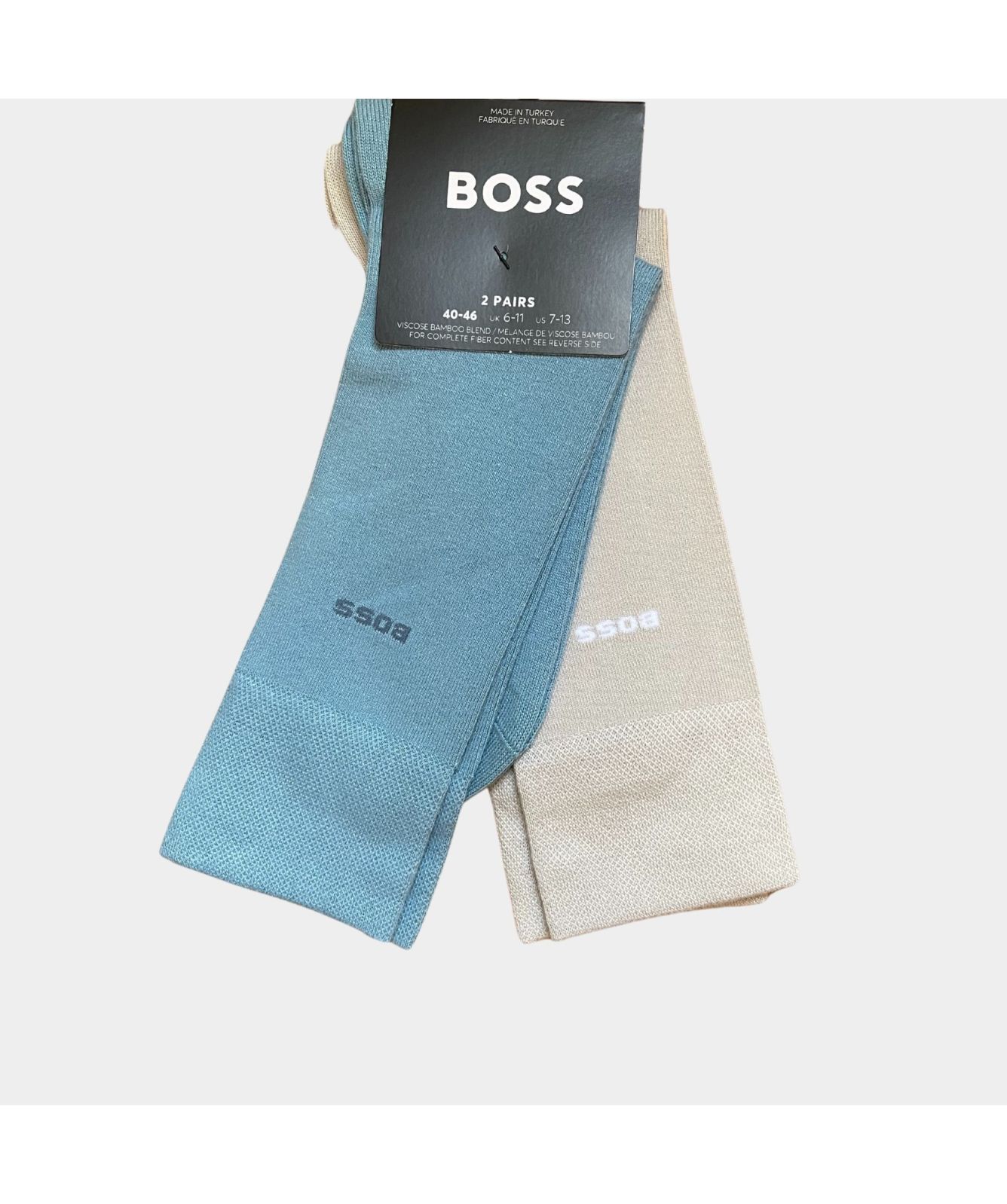 BOSS 2P RS VI Bamboo – Calzini Uomo In Bamboo, Colore Open Green357, Normali, Rinforzo Su Tacco E Punta