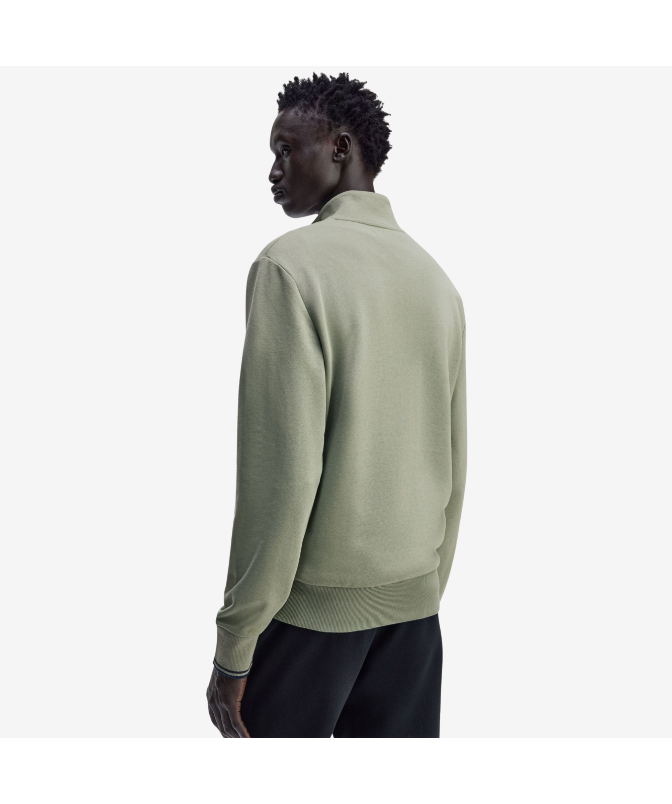 Fred Perry Half Zip Sweatshirt | Ecru- M3574-Z46, Sport Green