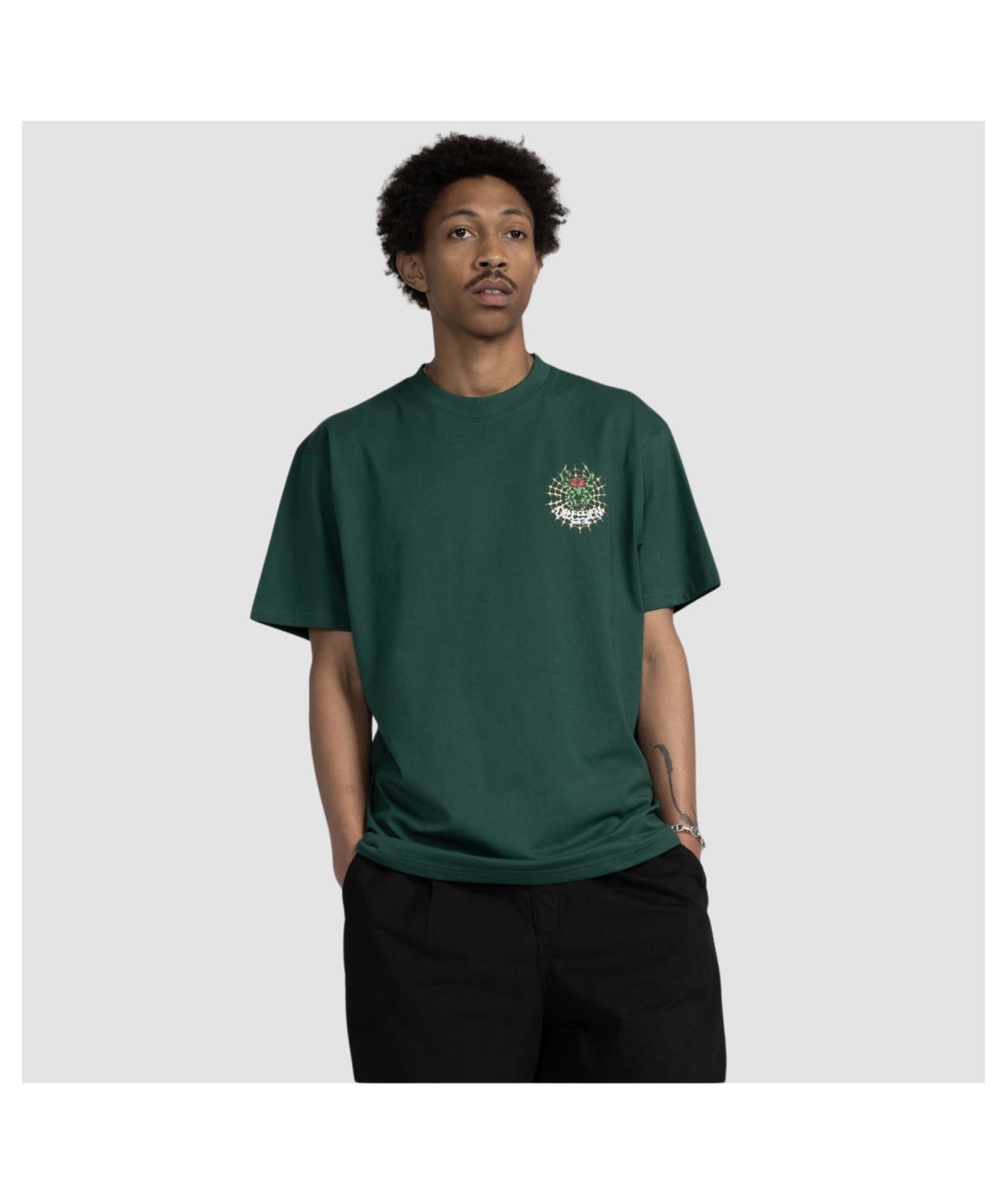Santa Cruz Men's Dressen Rose Cross T-Shirt | Black - SCA