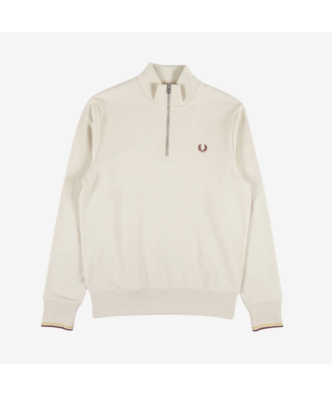 Fred Perry ¼ Zip Men's Sweatshirt | Sand-M3574-W69-Green-W64