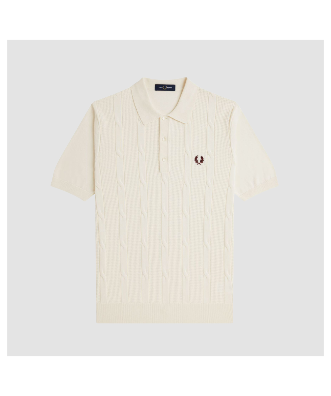 Fred Perry Cable Knit Polo Shirt | Textured Cable Knit Shirt