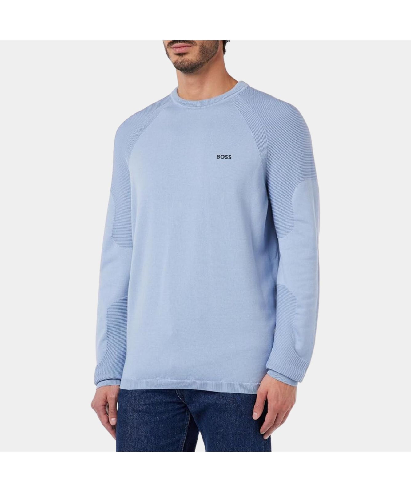HUGO BOSS｜SWEATSHIRTS (Perform-X Crew Neck Sweater (504 Hugo Boss Perform-X Crew-Neck Sweatshirt - Blue | Editorialist
