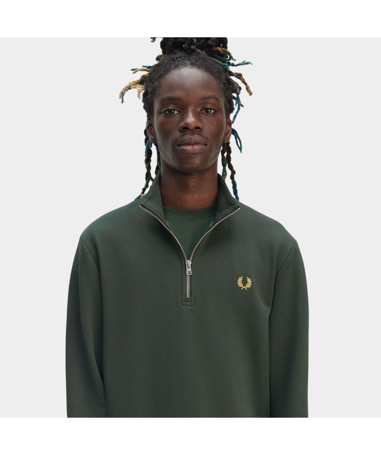 Fred Perry Half Zip Sweatshirt | Green - M3574-X89, Teal - M3574-X06