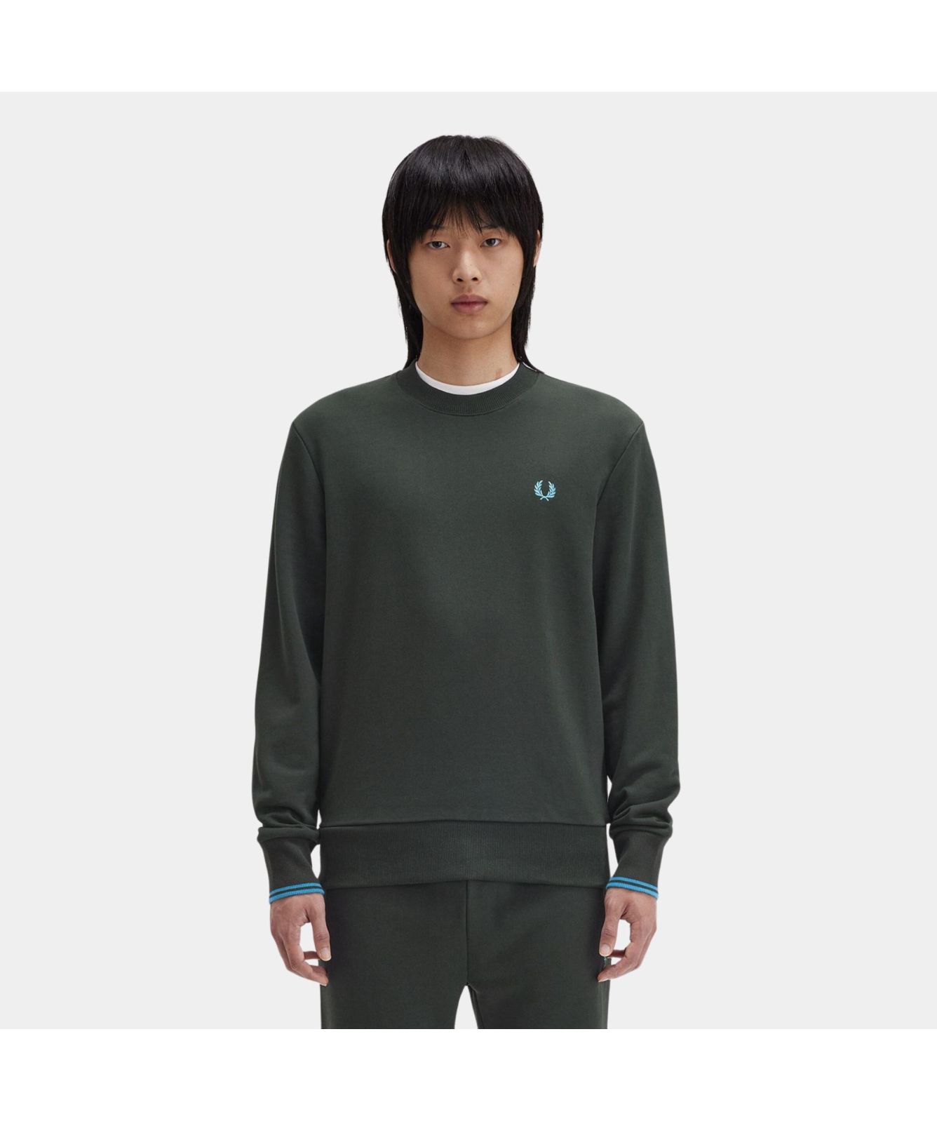 Fred Perry Crew Neck Sweatshirt | Green-M7535-W64 -kular fashion