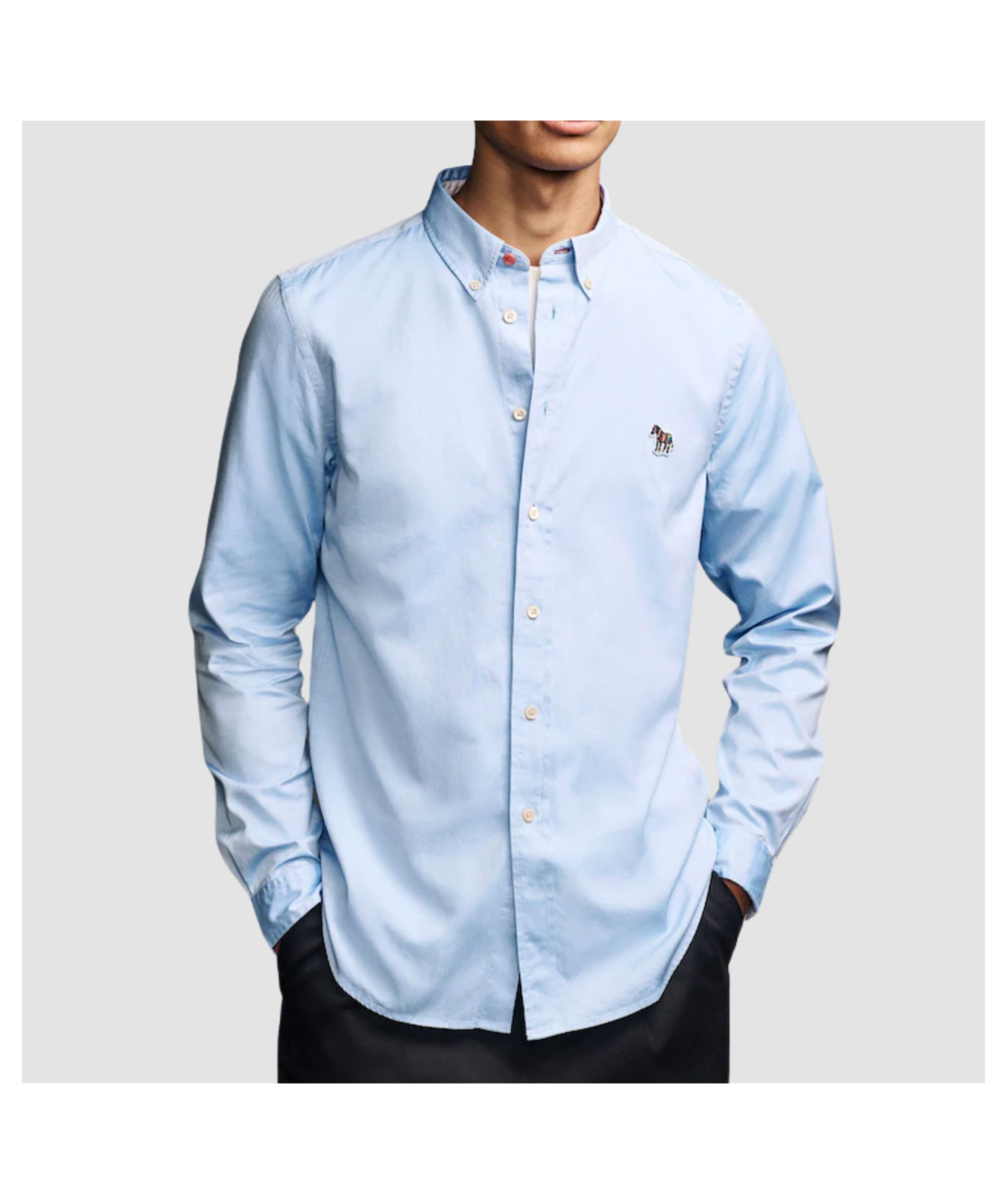 Paul Smith Tailored Fit Zebra Shirt | Blue - M2R-599R-P22347
