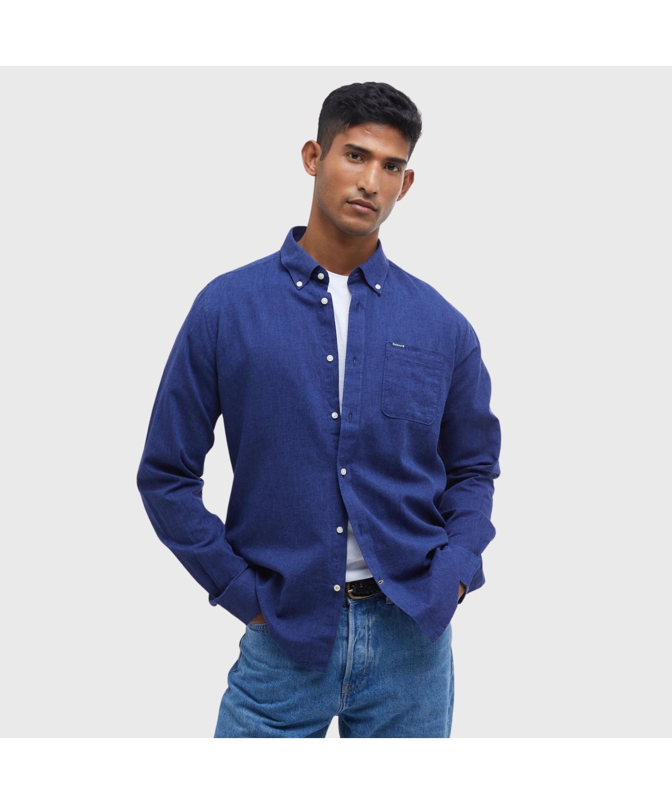 Barbour Nelson Tailored Long-Sleeved Shirt | Beige-MSH5090ST51