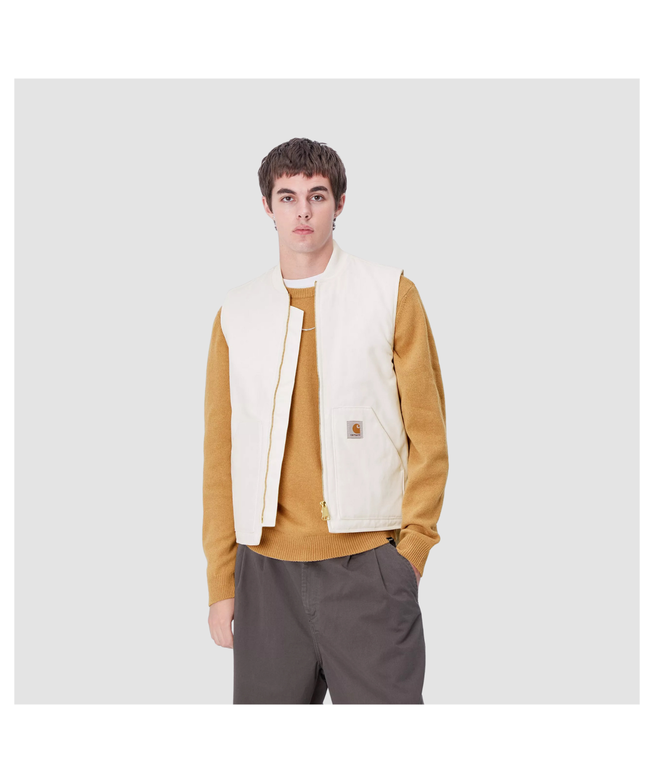 Carhartt WIP Classic Wax Rinsed Vest | Cream - I015251_D6_01