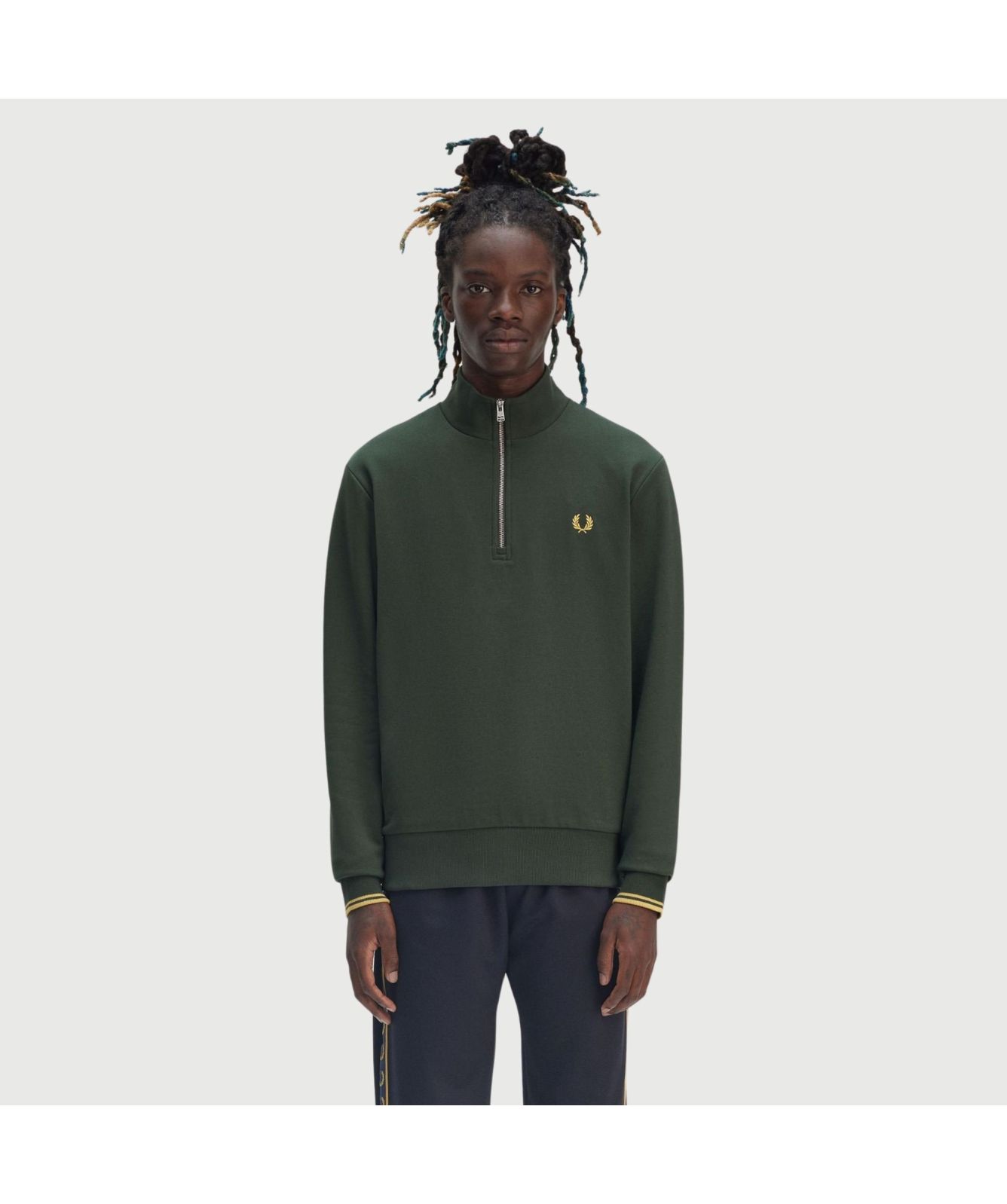 Fred Perry Half Zip Sweatshirt | Green - M3574-X89, Teal - M3574-X06