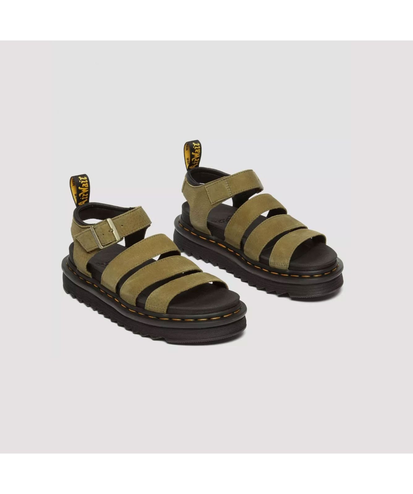 Dr Martens★BLAIRE TUMBLED NUBUCK LEATHER★MUTED OLIVE Blaire Tumbled Nubuck Sandals in Muted Olive | Dr. Martens
