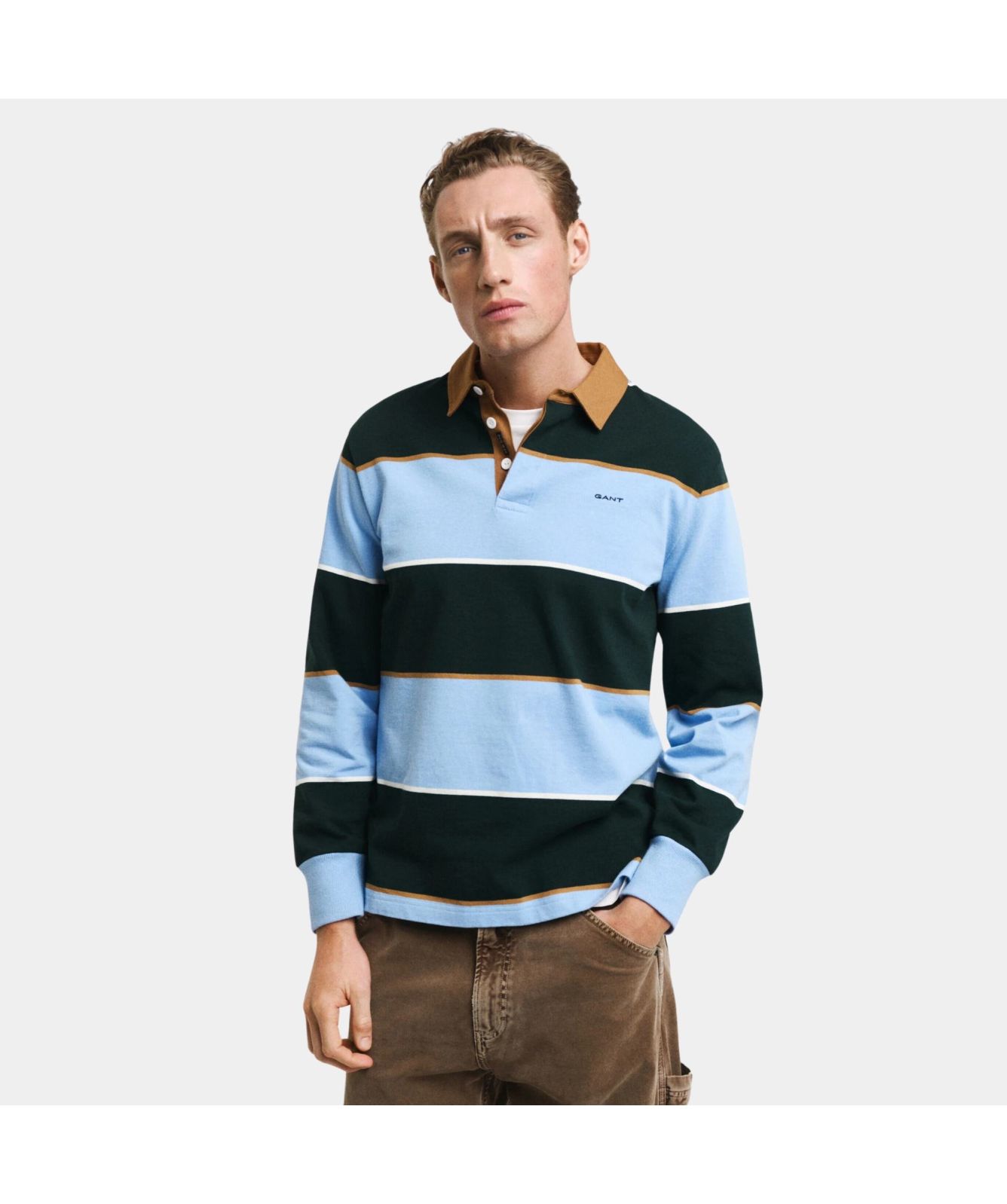 GANT Unisex Multistripe Heavy Rugger Sweat | Sky blue