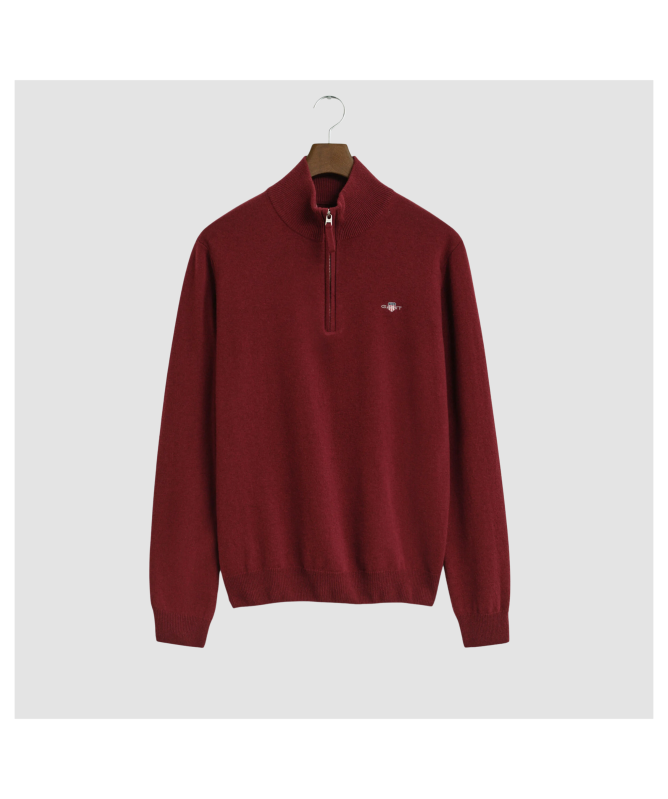 GANT Superfine Lambswool Half-Zip Sweater - Red | Kular Fashion