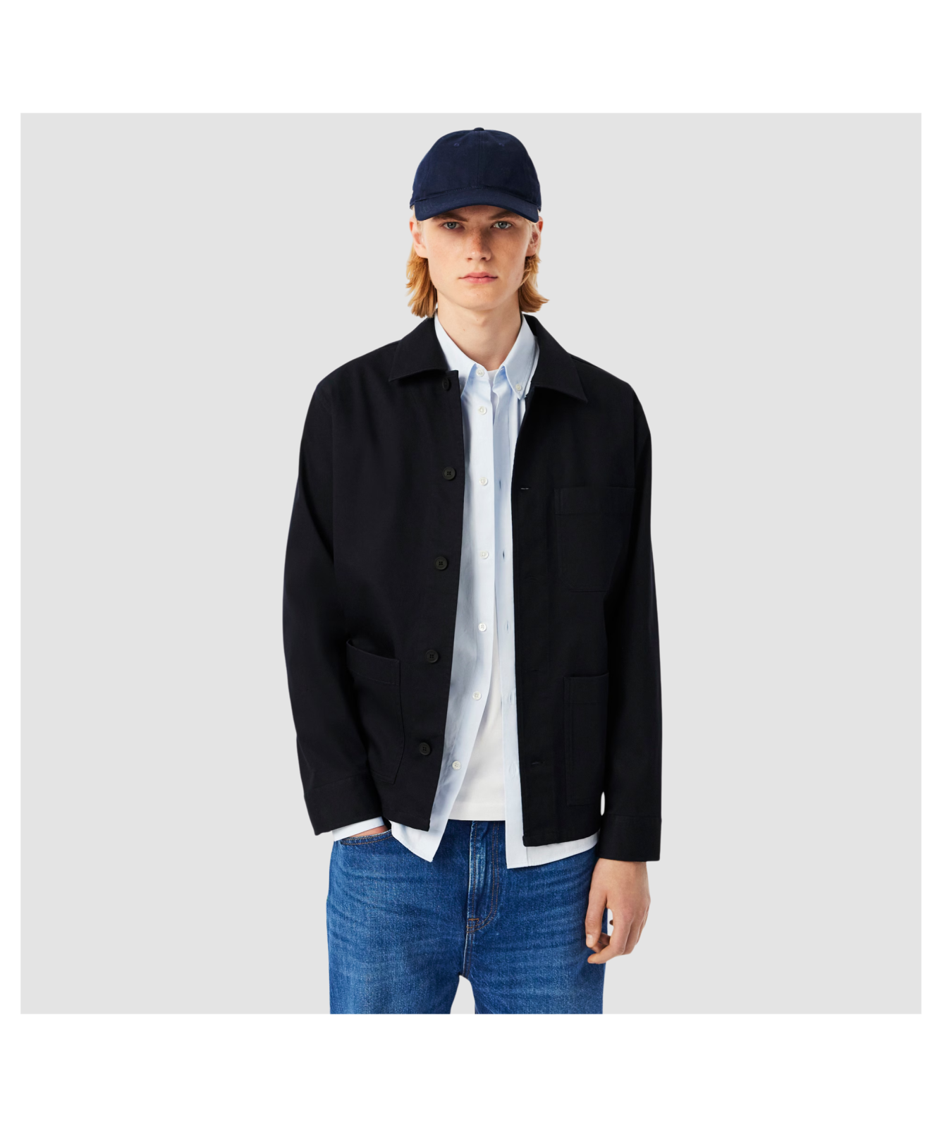 Lacoste Overshirt Jacket | Cotton Overshirt Jacket | Navy Blue