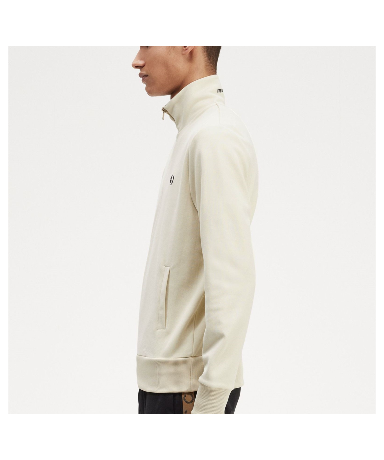 Fred Perry Men's Quarter Zip Track Top | Black or Cream J5554