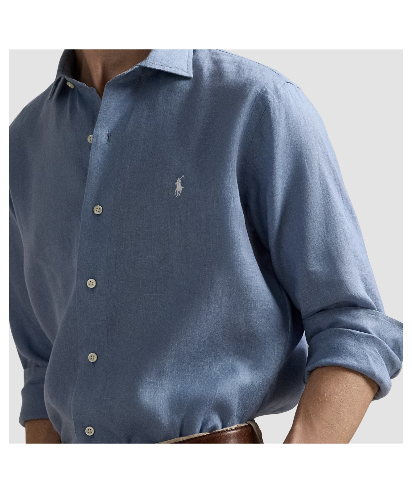 Polo Ralph Lauren Custom Fit Linen Shirt | Channel Blue