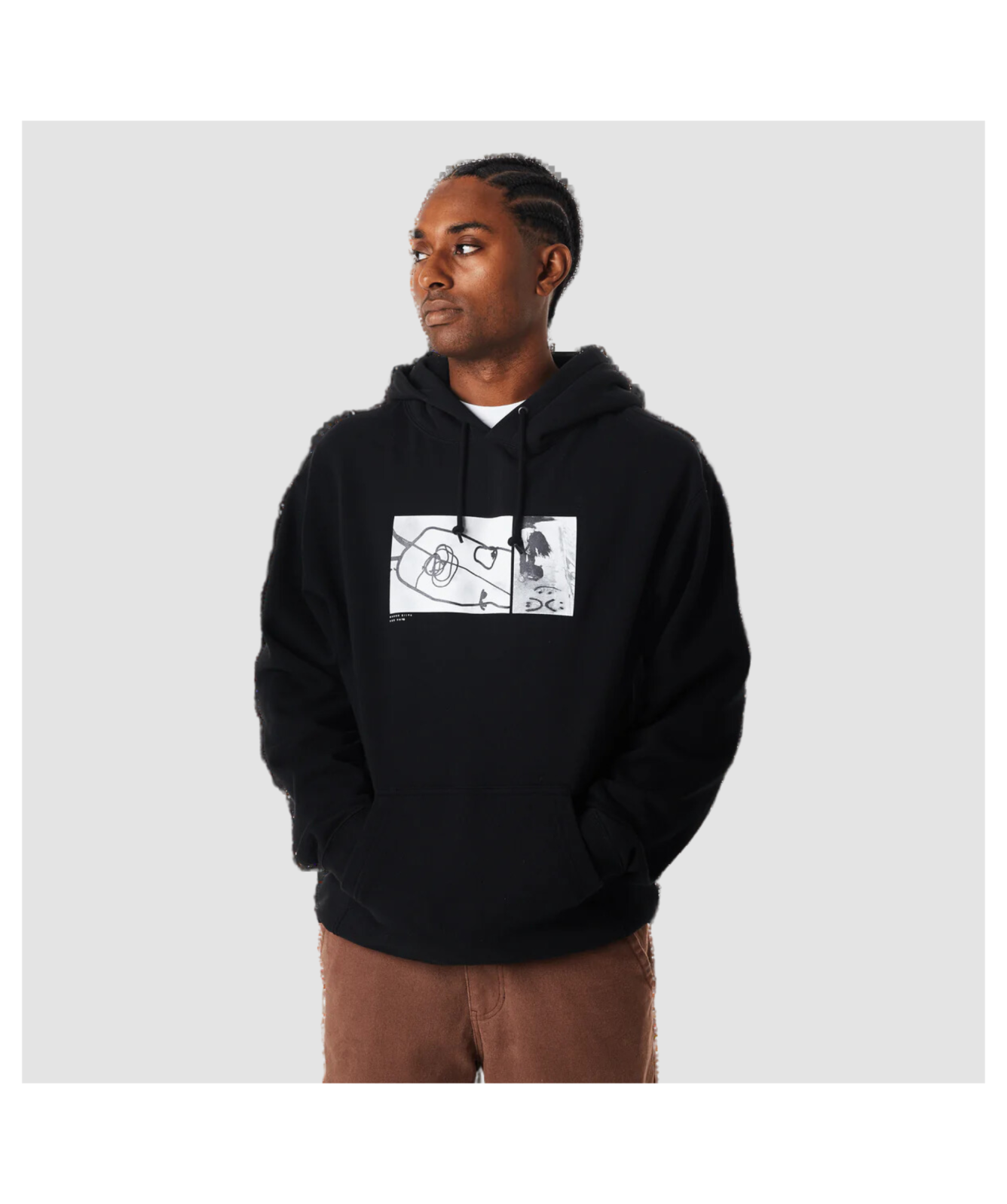 HUF Men's Mason Photos Hoodie Black 196377185775 - Main Image