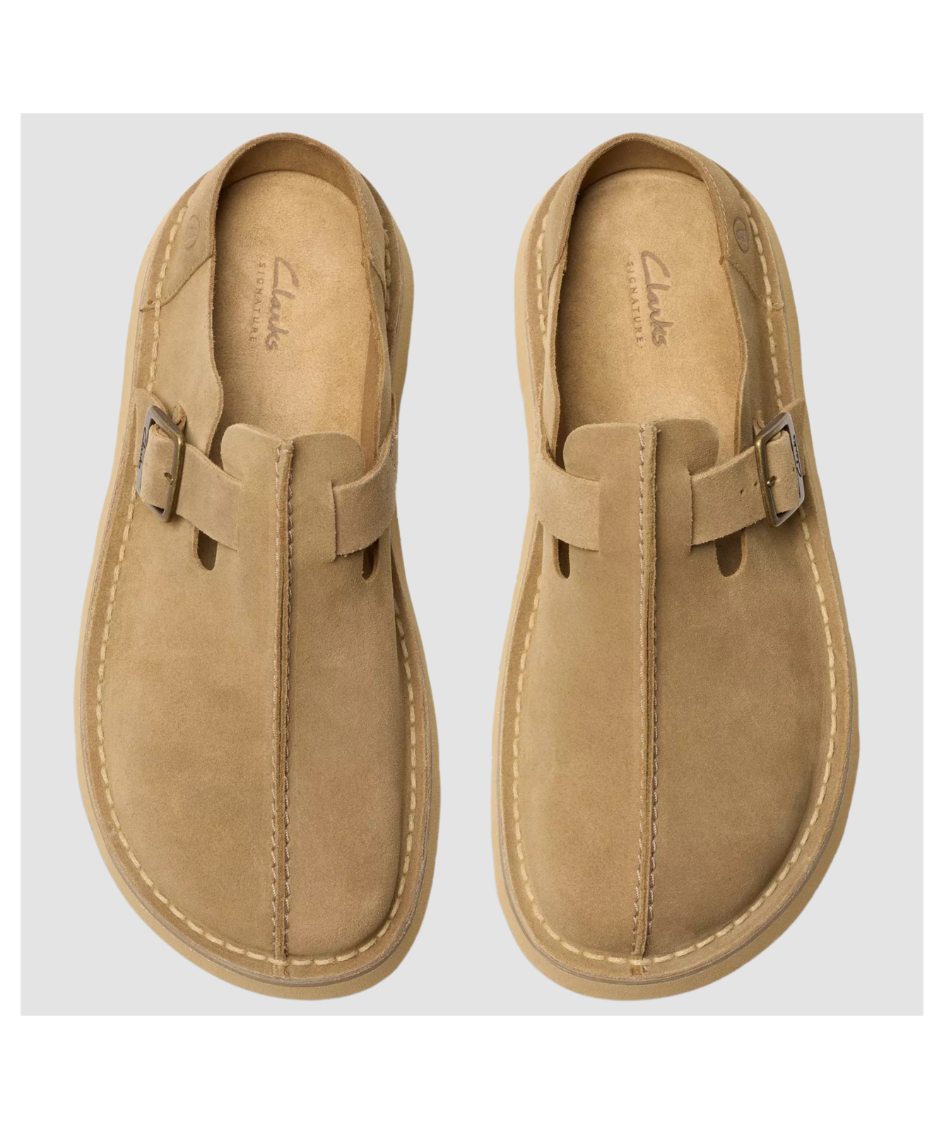 Clarks Originals Men's Solsbury Mule Suede Slip Ons | Dark Sand
