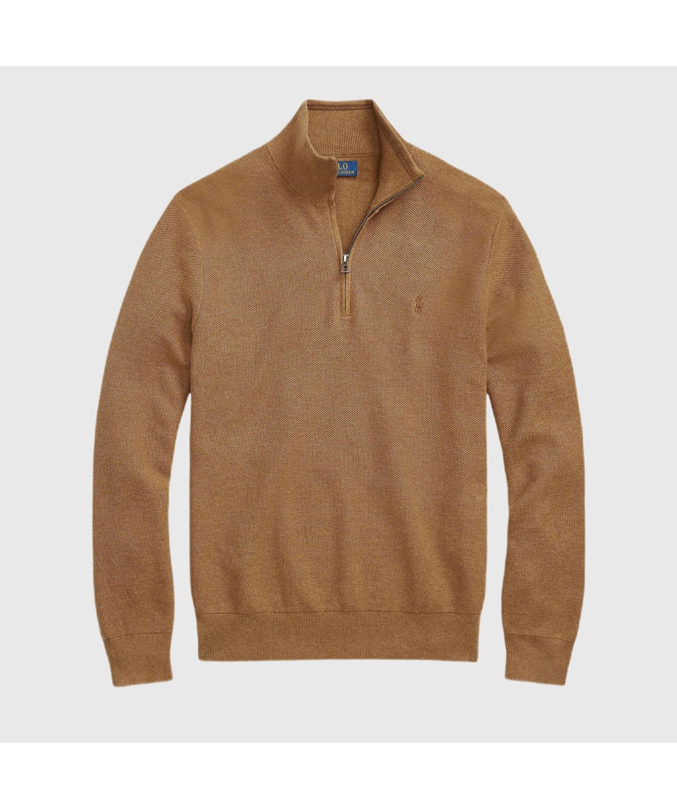 Polo Ralph Lauren Honeycomb Texture ¼ Zip Jumper | brown