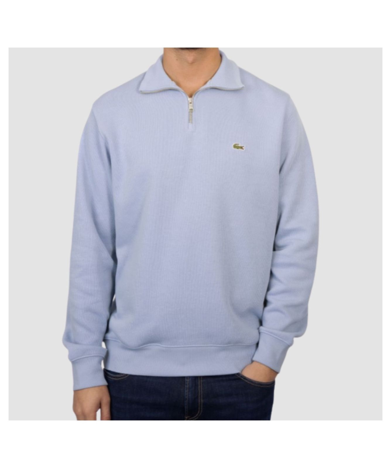 Men's Lacoste Half Zip Knit Sweatshirt - Blue | Kular Fashion
