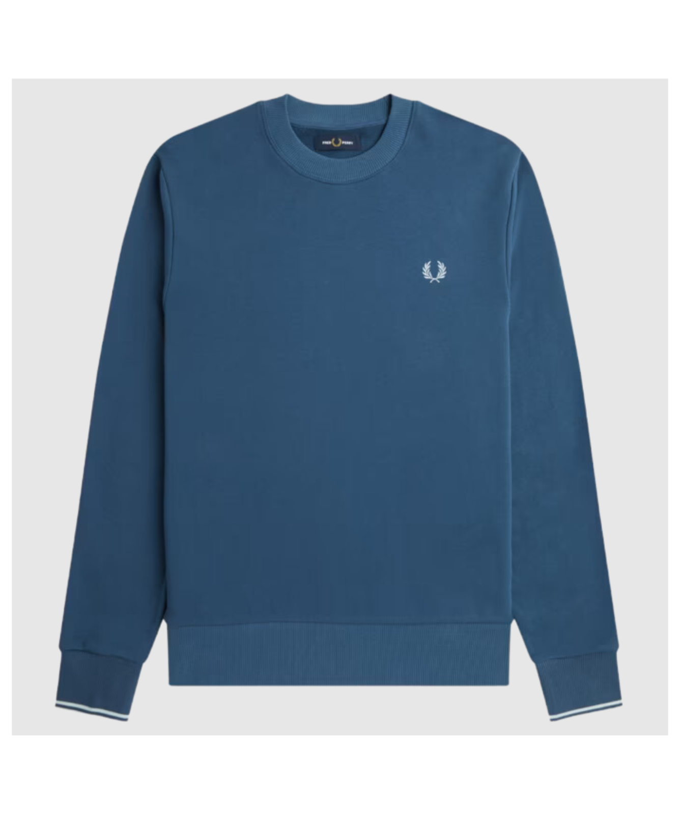 Tシャツ・カットソー FRED PERRY Men Sweater M7535 V35 BLU BLUE FRED PERRY フレッドペリー クルーネックスウェット/CREW NECK
