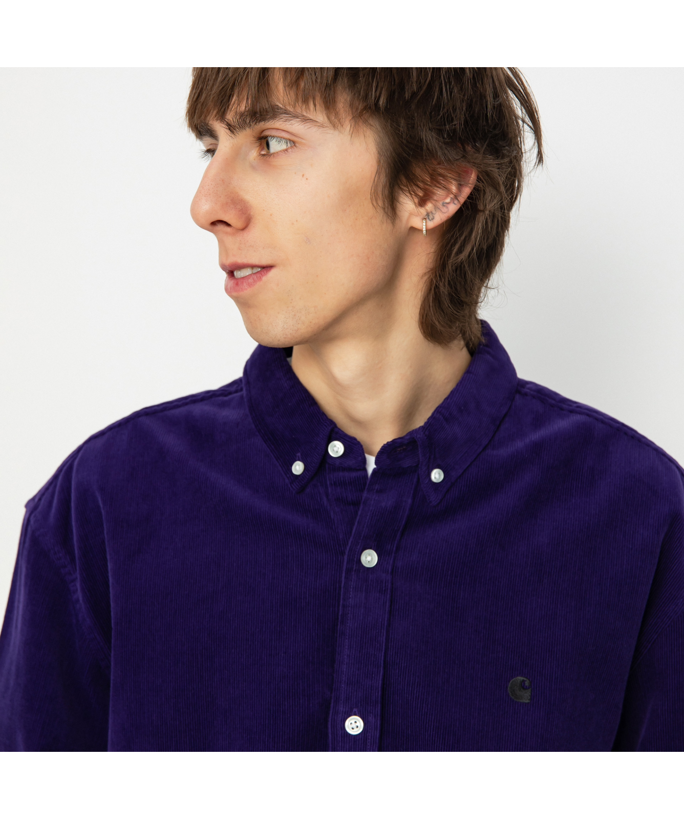 Carhartt WIP Long Sleeve Madison Fine Cord Shirt | Tyrian/Black